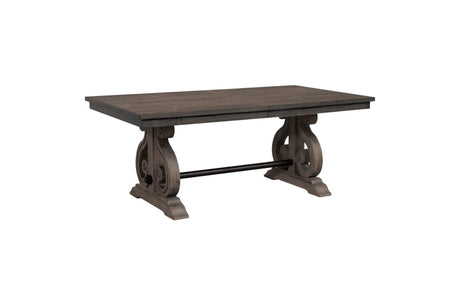 Toulon Dark Oak Rustic Finish Classic Solid Wood Rectangular Dining Set - Ella Furniture