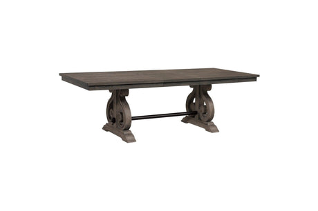 Toulon Dark Oak Rustic Finish Classic Solid Wood Rectangular Dining Set - Ella Furniture