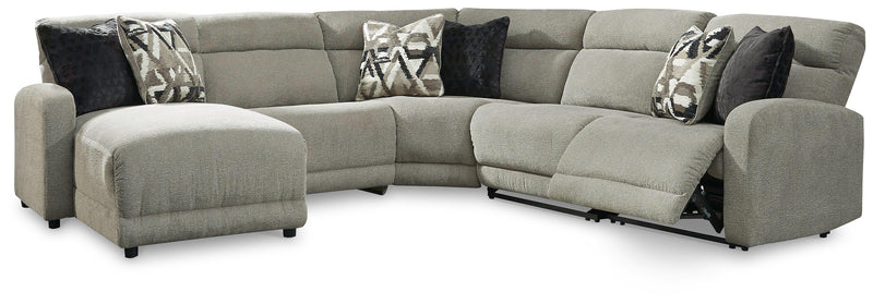 Colleyville Stone 5-Piece Power Reclining Sectional With Chaise 54405S14 - Ella Furniture
