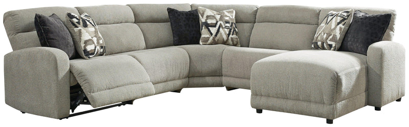 Colleyville Stone 5-Piece Power Reclining Sectional With Chaise 54405S14 - Ella Furniture
