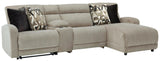 Colleyville Stone Chenille 4-Piece Power Reclining Sectional With Chaise 54405S3 - Ella Furniture