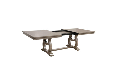 Vermillion Neutral Bisque Wood Button-Tufted Fabric Upholstered Seat Rectangular Dining Room Set - Ella Furniture