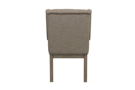 Vermillion Neutral Bisque Wood Button-Tufted Fabric Upholstered Seat Rectangular Dining Room Set - Ella Furniture