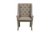 Vermillion Neutral Bisque Wood Button-Tufted Fabric Upholstered Seat Rectangular Dining Room Set - Ella Furniture