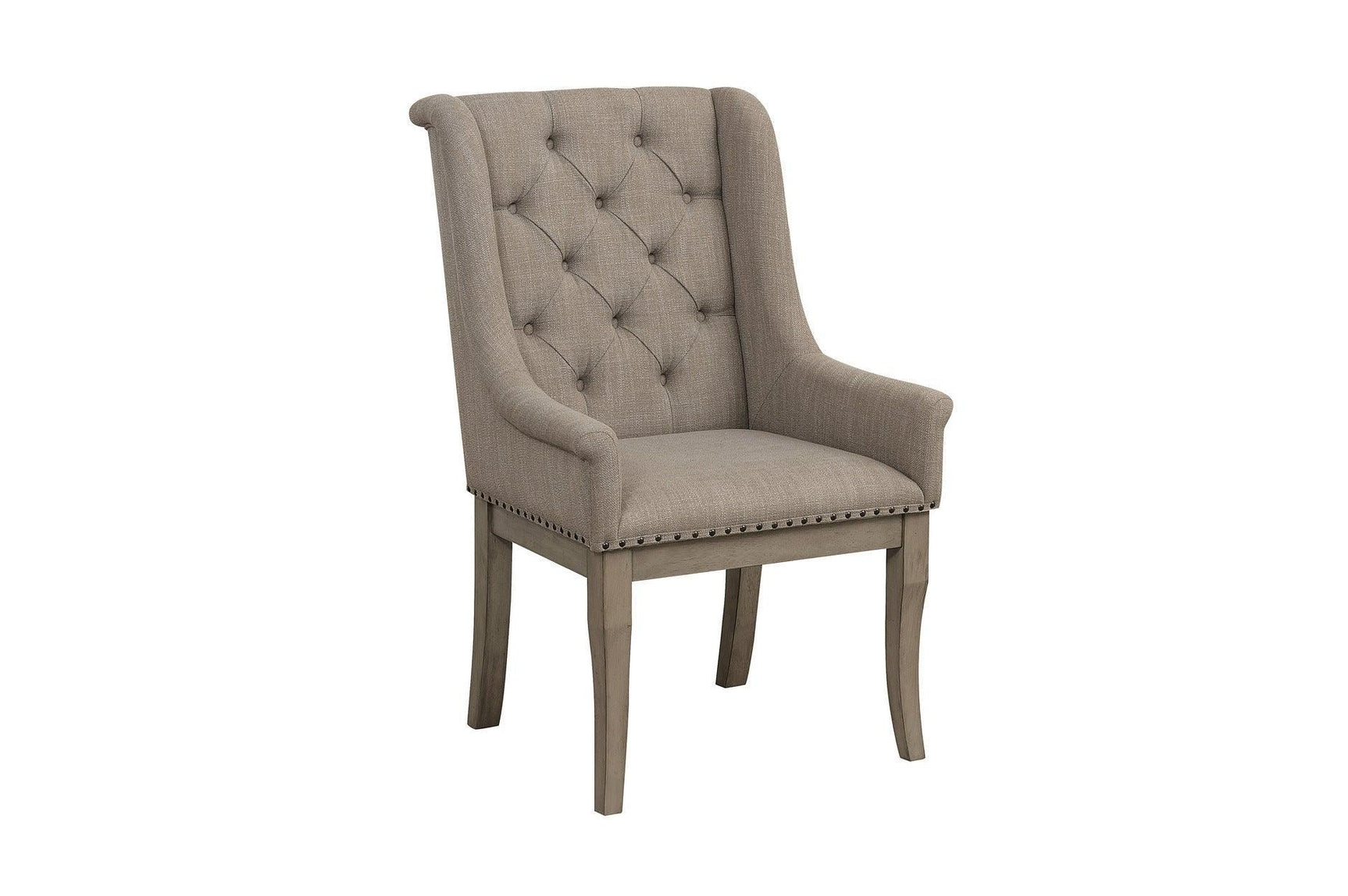 Vermillion Neutral Bisque Wood Button-Tufted Fabric Upholstered Seat Rectangular Dining Room Set - Ella Furniture