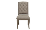 Vermillion Neutral Bisque Wood Button-Tufted Fabric Upholstered Seat Rectangular Dining Room Set - Ella Furniture