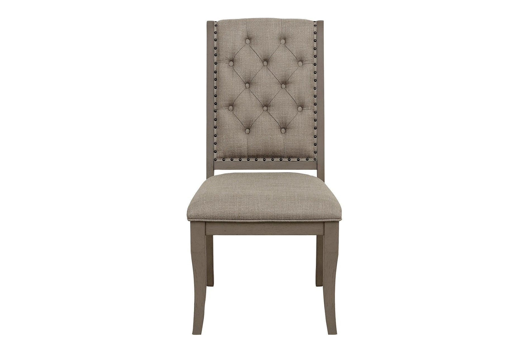 Vermillion Neutral Bisque Wood Button-Tufted Fabric Upholstered Seat Rectangular Dining Room Set - Ella Furniture