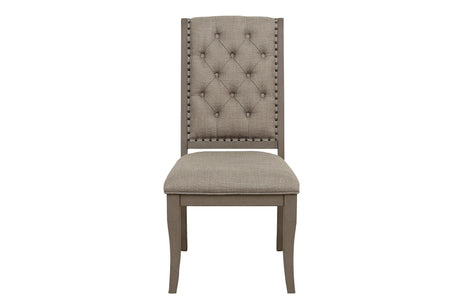 Vermillion Neutral Bisque Wood Button-Tufted Fabric Upholstered Seat Rectangular Dining Room Set - Ella Furniture