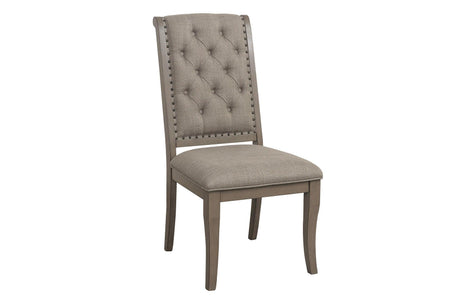Vermillion Neutral Bisque Wood Button-Tufted Fabric Upholstered Seat Rectangular Dining Room Set - Ella Furniture