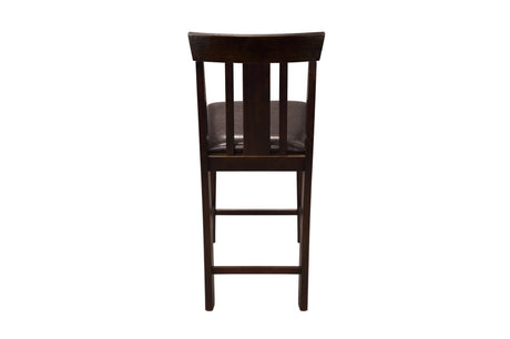 Diego Espresso Finish Modern Solid Wood Faux Leather Seat Square Counter Height Dining Room Set - Ella Furniture