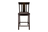 Diego Espresso Finish Modern Solid Wood Faux Leather Seat Square Counter Height Dining Room Set - Ella Furniture