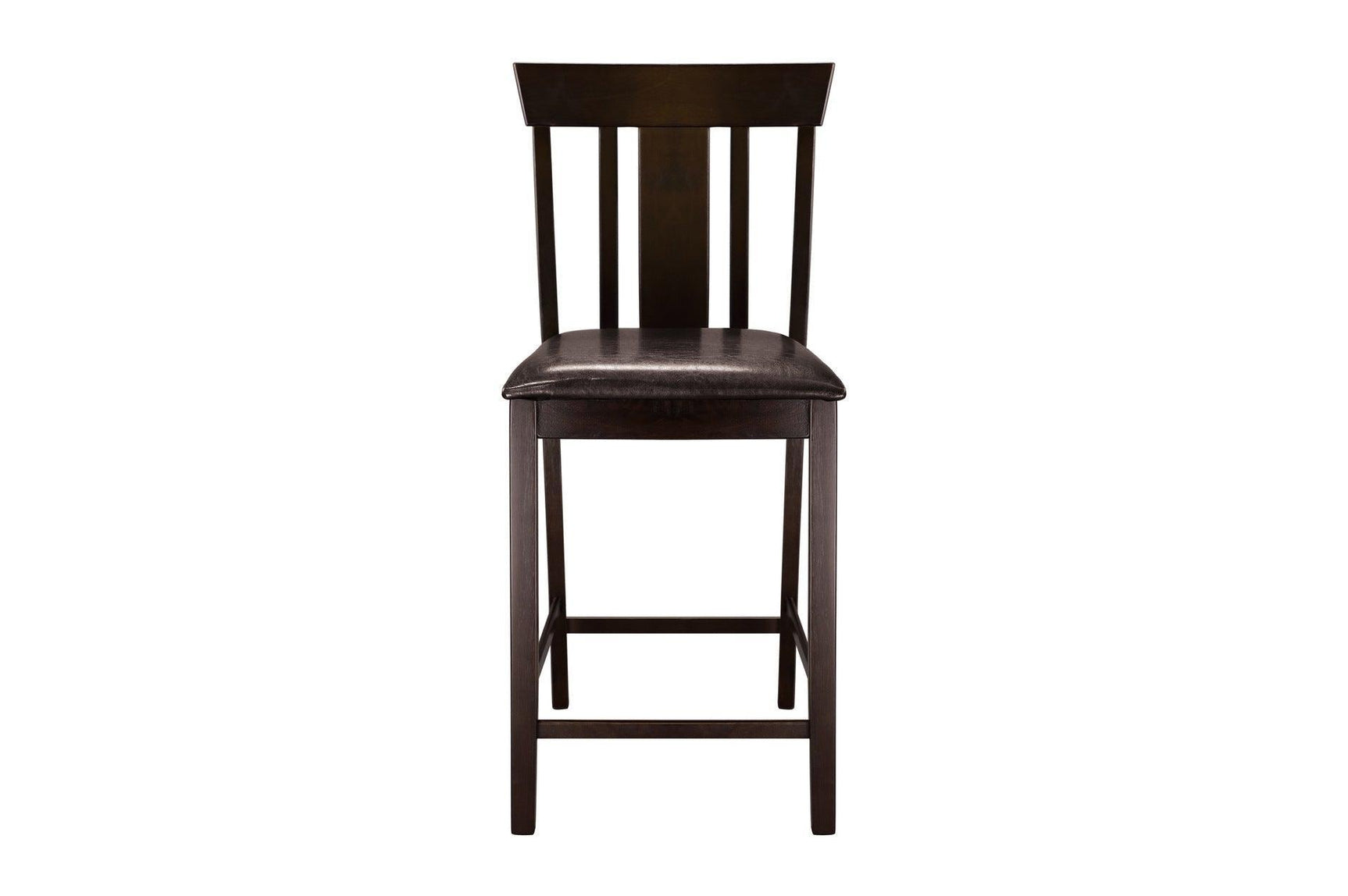 Diego Espresso Finish Modern Solid Wood Faux Leather Seat Square Counter Height Dining Room Set - Ella Furniture