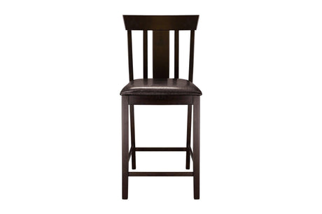 Diego Espresso Finish Modern Solid Wood Faux Leather Seat Square Counter Height Dining Room Set - Ella Furniture