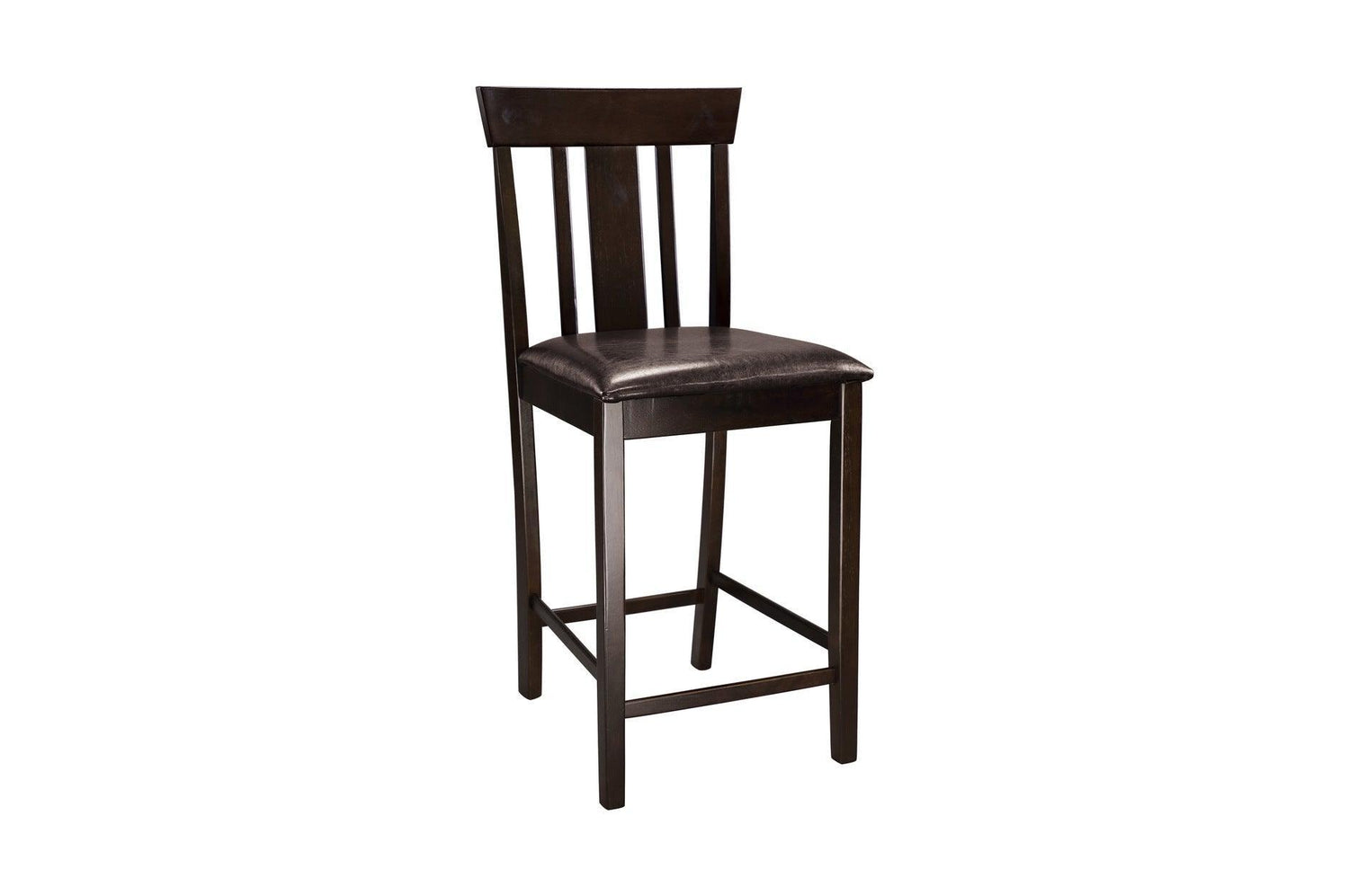 Diego Espresso Finish Modern Solid Wood Faux Leather Seat Square Counter Height Dining Room Set - Ella Furniture