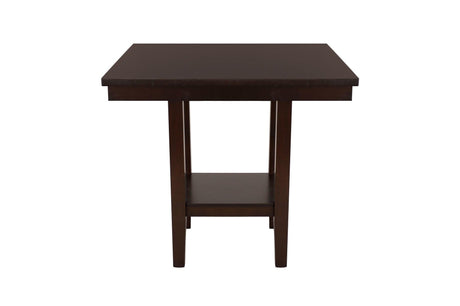 Diego Espresso Finish Modern Solid Wood Faux Leather Seat Square Counter Height Dining Room Set - Ella Furniture