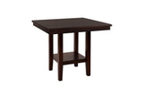 Diego Espresso Finish Modern Solid Wood Faux Leather Seat Square Counter Height Dining Room Set - Ella Furniture