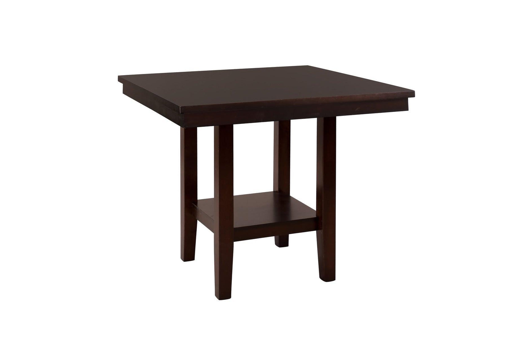Diego Espresso Finish Modern Solid Wood Faux Leather Seat Square Counter Height Dining Room Set - Ella Furniture