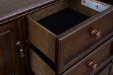 Lordsburg Brown Cherry Solid Wood Faux Leather Upholstered Seat Rectangular Dining Room Set - Ella Furniture