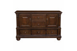 Lordsburg Brown Cherry Solid Wood Faux Leather Upholstered Seat Rectangular Dining Room Set - Ella Furniture