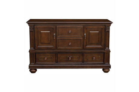 Lordsburg Brown Cherry Solid Wood Faux Leather Upholstered Seat Rectangular Dining Room Set - Ella Furniture