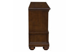 Lordsburg Brown Cherry Solid Wood Faux Leather Upholstered Seat Rectangular Dining Room Set - Ella Furniture