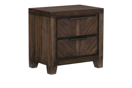 Parnell Rustic Cherry Modern Contemporary Solid Wood Acacia Veneer Panel Bedroom Set - Ella Furniture