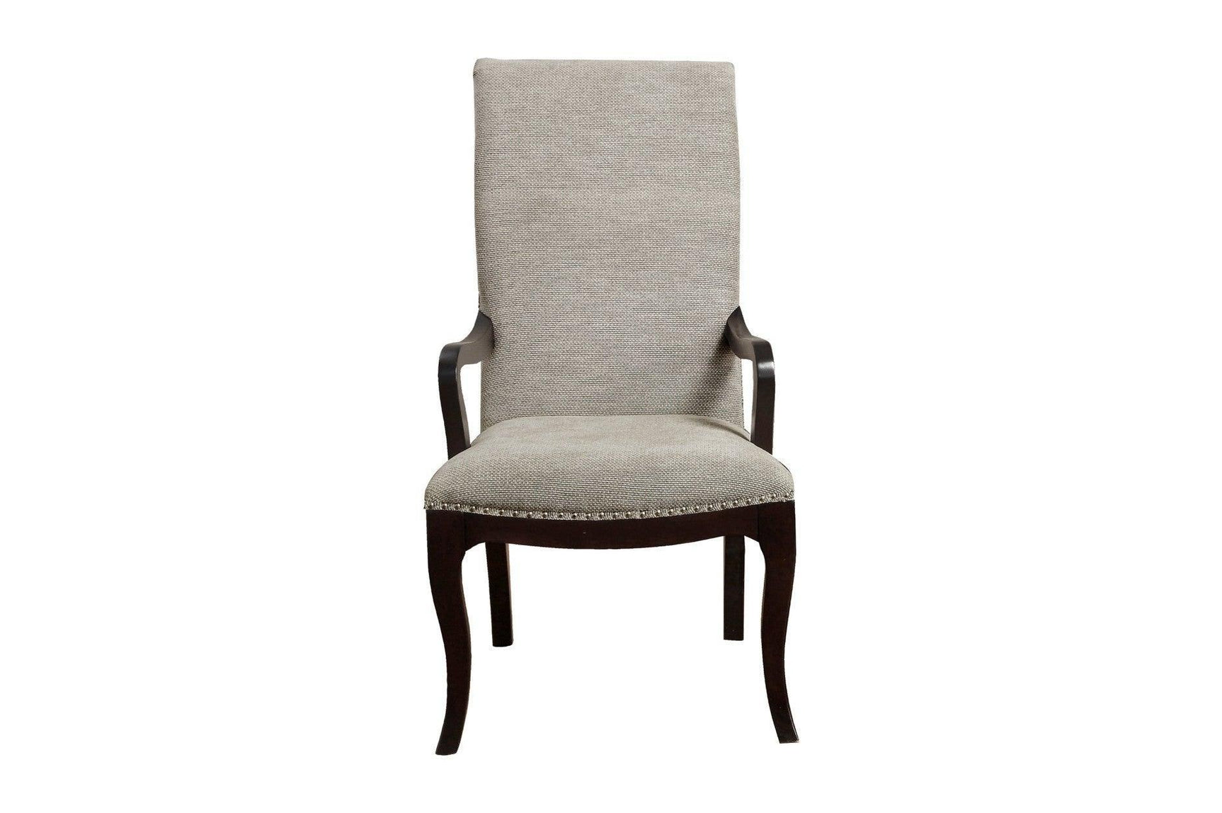 Savion Neutral Espresso Contemporary Solid Wood Fabric Upholstered Seat Circle Dining Room Set - Ella Furniture
