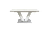 Yannis White/Gray Modern Contemporary Metal Dining Room Set - Ella Furniture