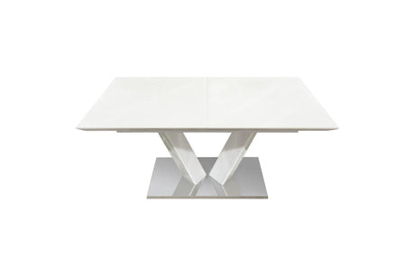 Yannis White/Gray Modern Contemporary Metal Dining Room Set - Ella Furniture