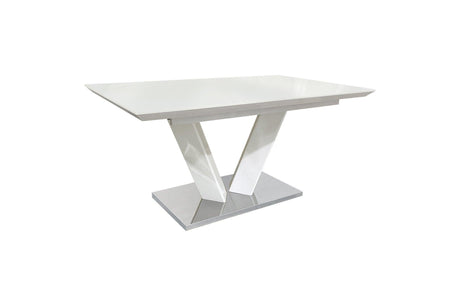 Yannis White/Gray Modern Contemporary Metal Dining Room Set - Ella Furniture