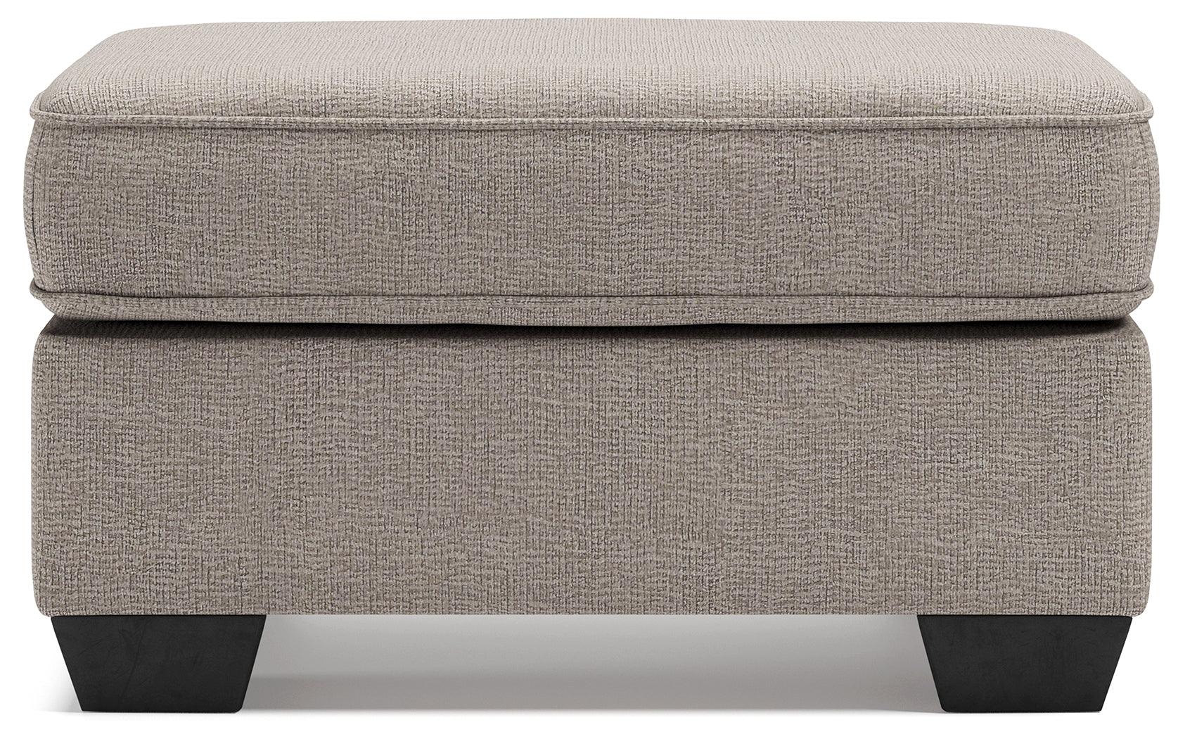 Greaves Driftwood Chenille Ottoman - Ella Furniture