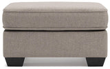 Greaves Stone Chenille Ottoman - Ella Furniture