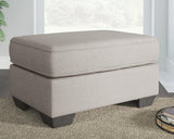 Greaves Driftwood Chenille Ottoman - Ella Furniture