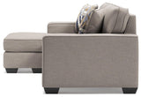 Greaves Stone Chenille Sofa Chaise - Ella Furniture