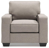 Greaves Stone Chenille Chair - Ella Furniture