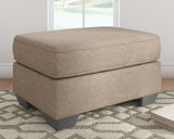 Greaves Driftwood Chenille Ottoman - Ella Furniture