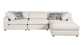Lamont Rectangular Upholstered Bench Natural And Navy - Ella Furniture