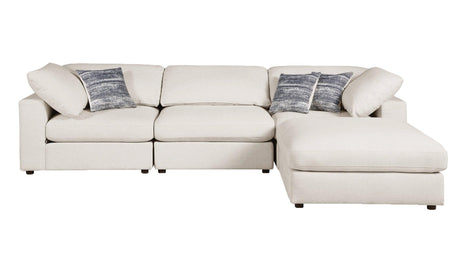 Lamont Rectangular Upholstered Bench Natural And Navy - Ella Furniture