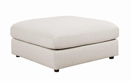Serene Upholstered Rectangular Ottoman Beige - Ella Furniture