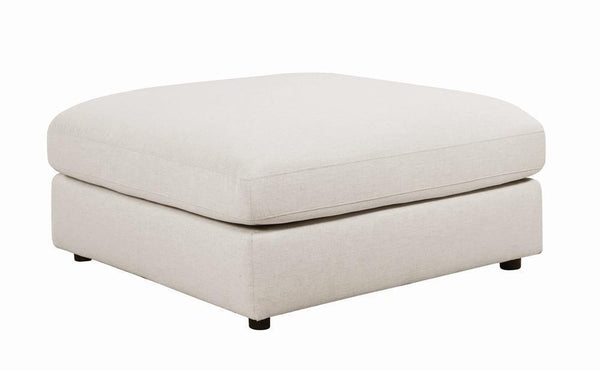 Serene Upholstered Rectangular Ottoman Beige - Ella Furniture