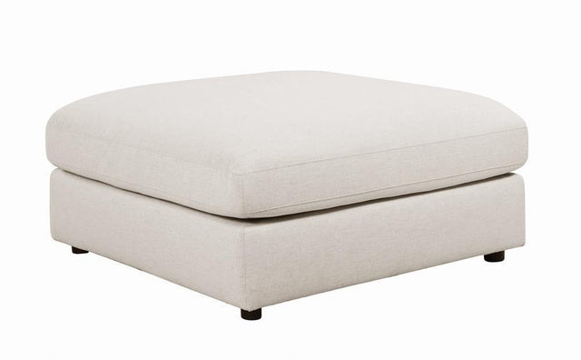 Serene Upholstered Rectangular Ottoman Beige - Ella Furniture