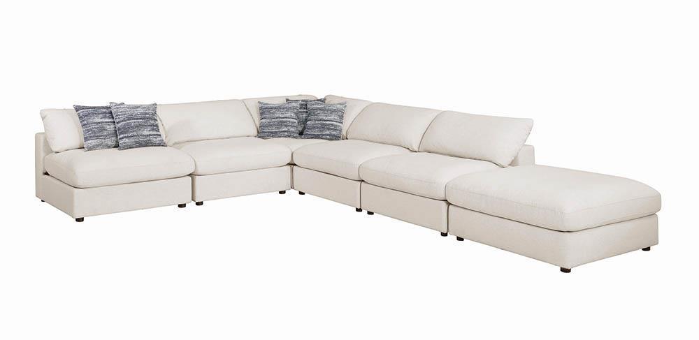 Serene Upholstered Rectangular Ottoman Beige - Ella Furniture