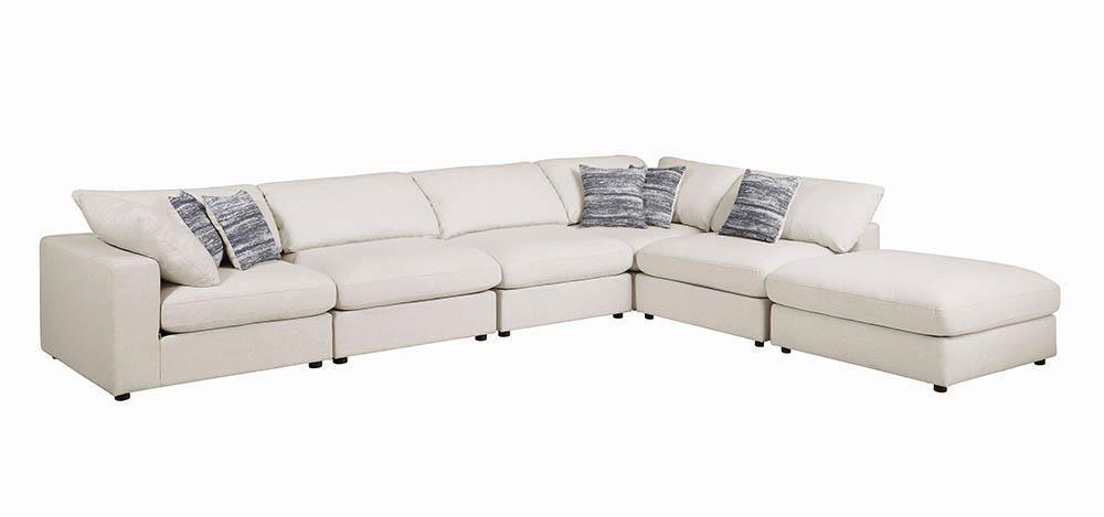 Serene Upholstered Rectangular Ottoman Beige - Ella Furniture
