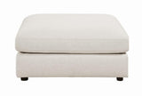 Serene Upholstered Rectangular Ottoman Beige - Ella Furniture