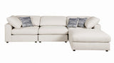 Serene Upholstered Rectangular Ottoman Beige - Ella Furniture