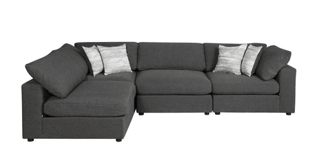 Lamont Rectangular Upholstered Bench Natural And Navy - Ella Furniture