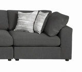 Serene Upholstered Rectangular Ottoman Charcoal - Ella Furniture