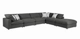 Serene Upholstered Rectangular Ottoman Charcoal - Ella Furniture
