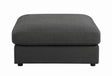 Serene Upholstered Rectangular Ottoman Charcoal - Ella Furniture