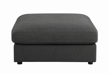 Serene Upholstered Rectangular Ottoman Charcoal - Ella Furniture